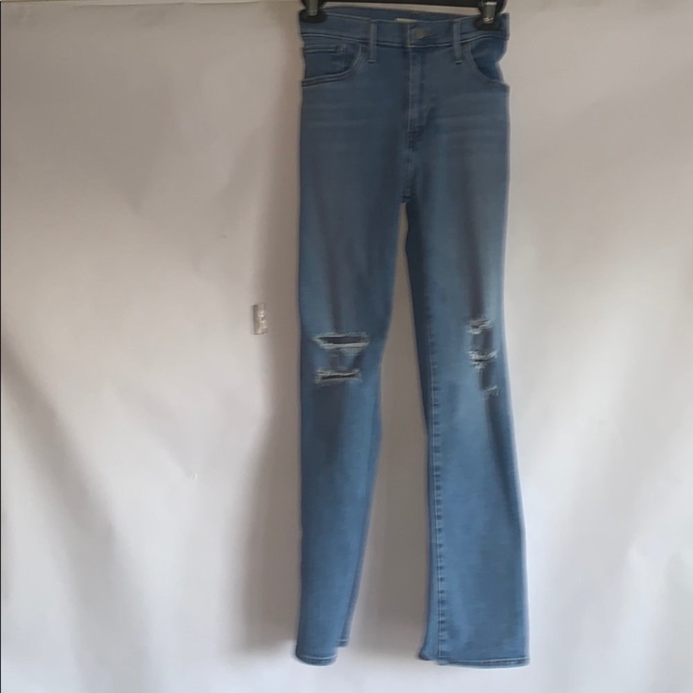 Light blue straight legged jeans